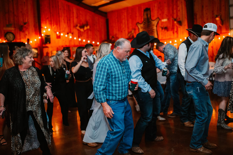 Line dancing at a wedding in East Bend NC